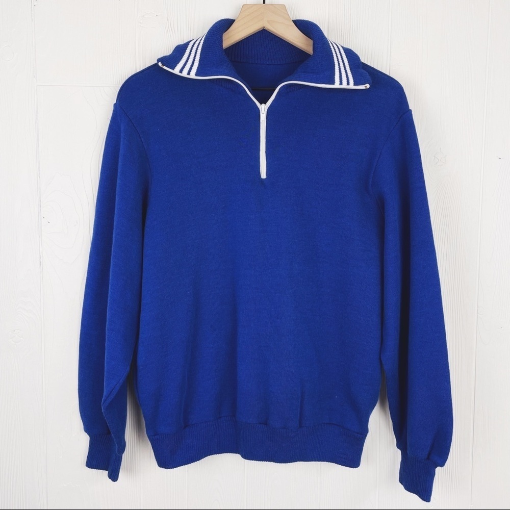 Vintage Wool Blend Varsity Quarter Zip Sweater